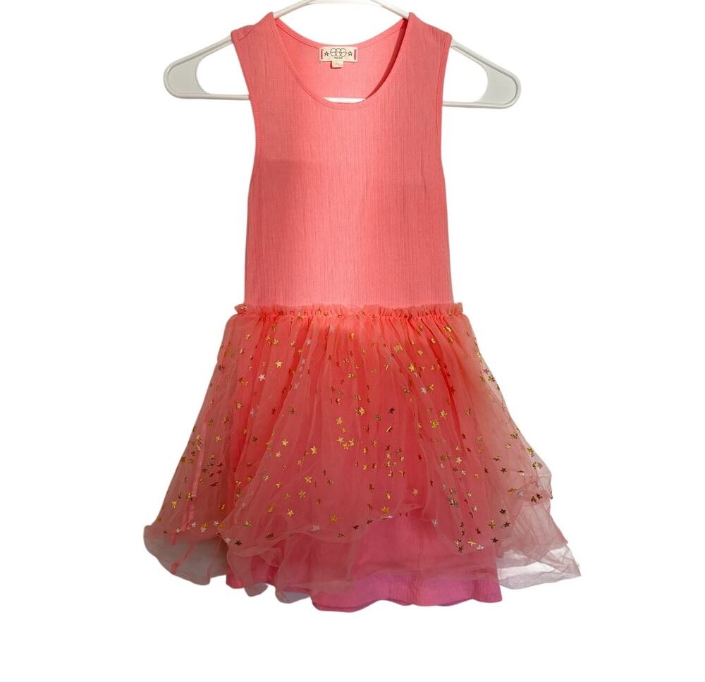 EGG NEW YORK Tulle Star Print Dress - Pink - Size 7